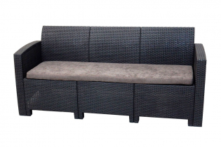 Диван трехместный b:rattan Arizona, антрацит (3-х местная подушка)